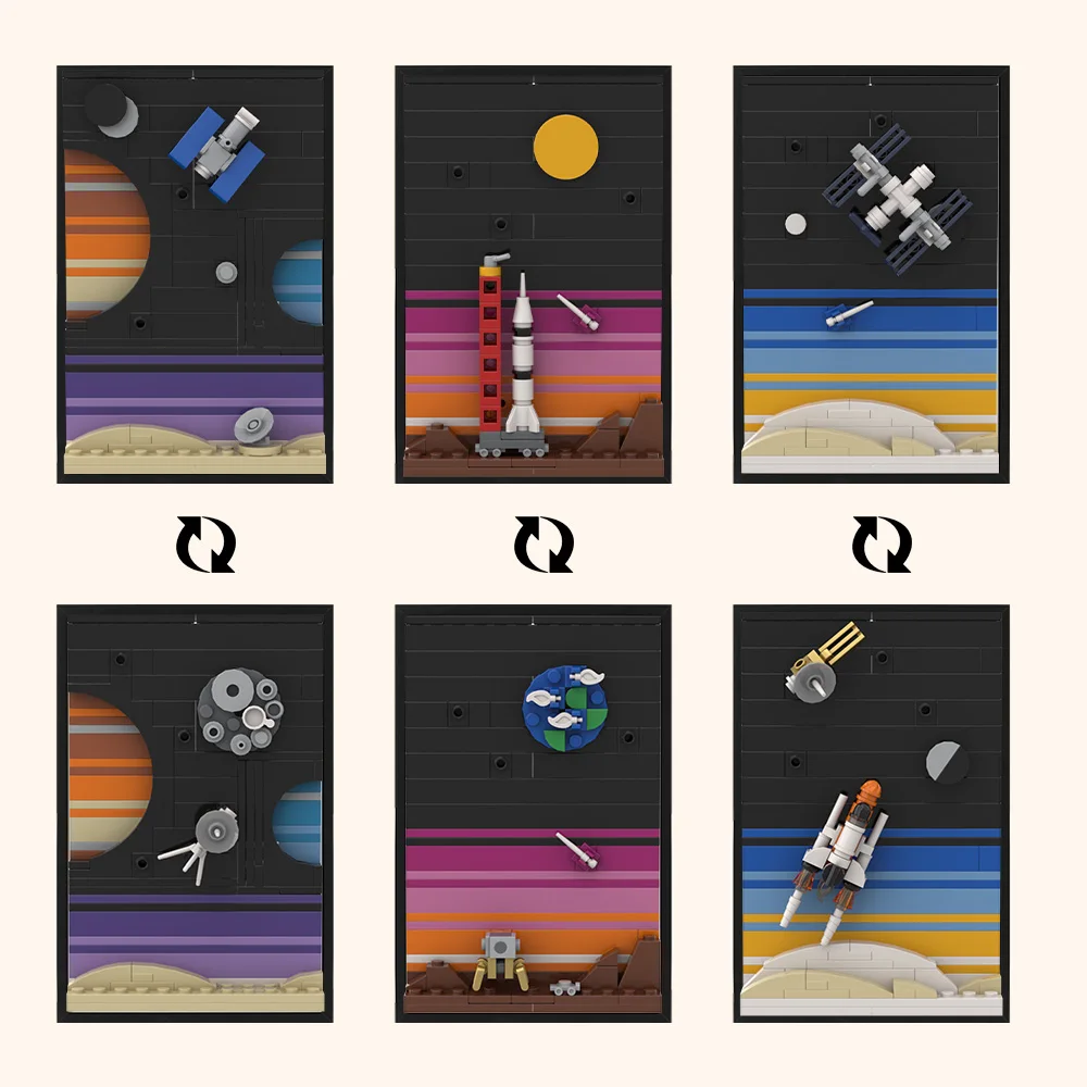 Diy Electronics Art - MOC Space Story Postkarte Modell Bausteine