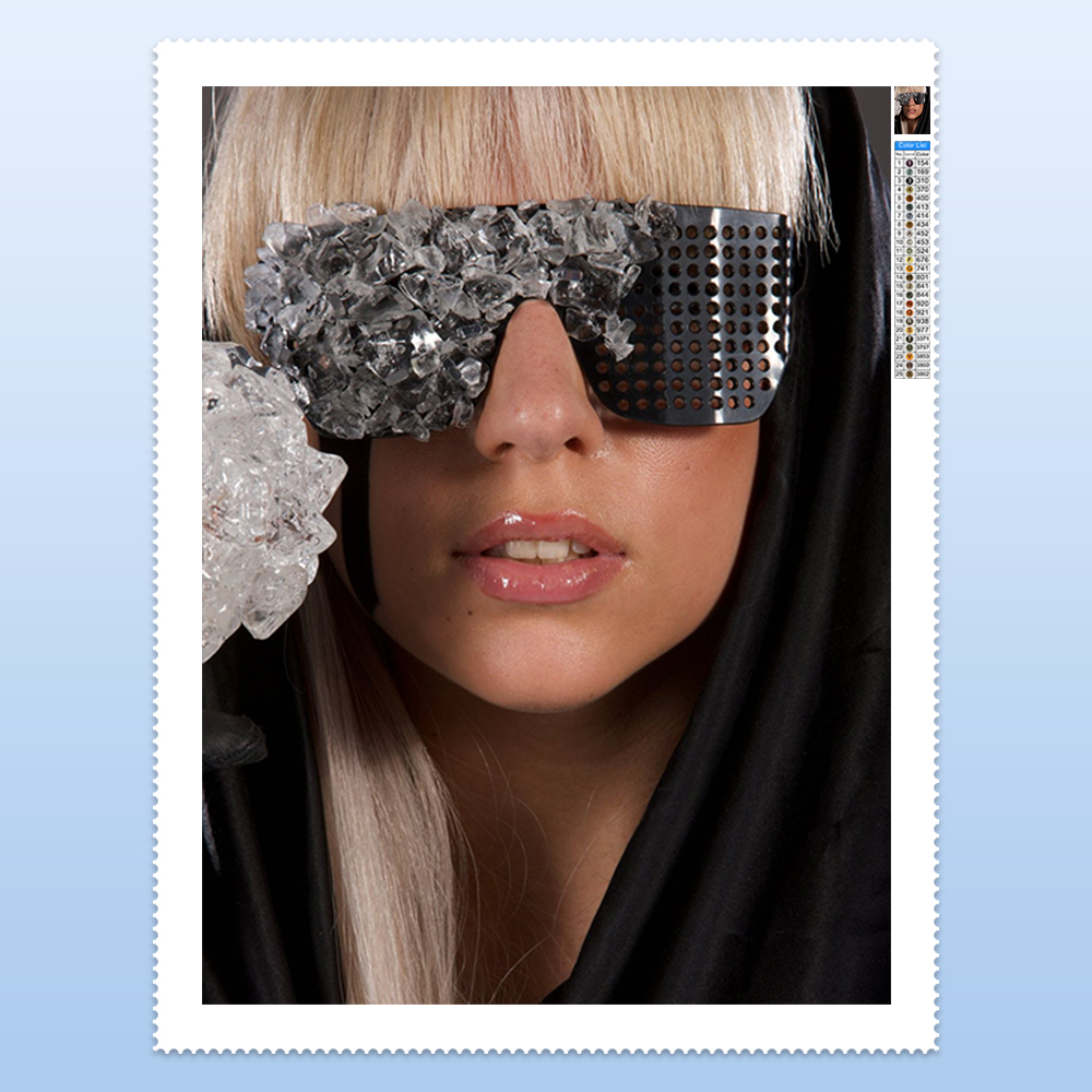 Diy Electronics Art - L-Lady G-Gaga Diamantmalerei Elektronische Musik Rock