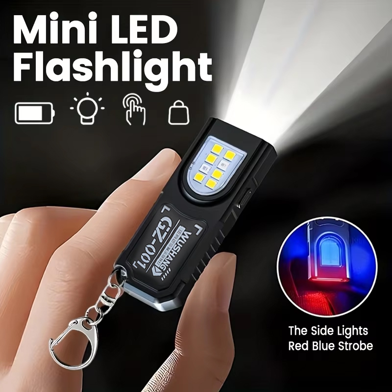 Diy Lamp Electronics - Multifunktionale Schlüsselanhänger-Taschenlampe, USB wiederaufladbar, Mini-Taschenlampe mit