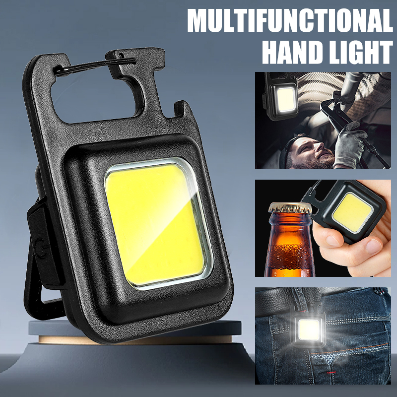 Diy Lamp Electronics - Superhelle, praktische Mini-COB-Schlüsselanhänger-Taschenlampe, wiederaufladbar, Notfall-Arbeitsleuchte mit